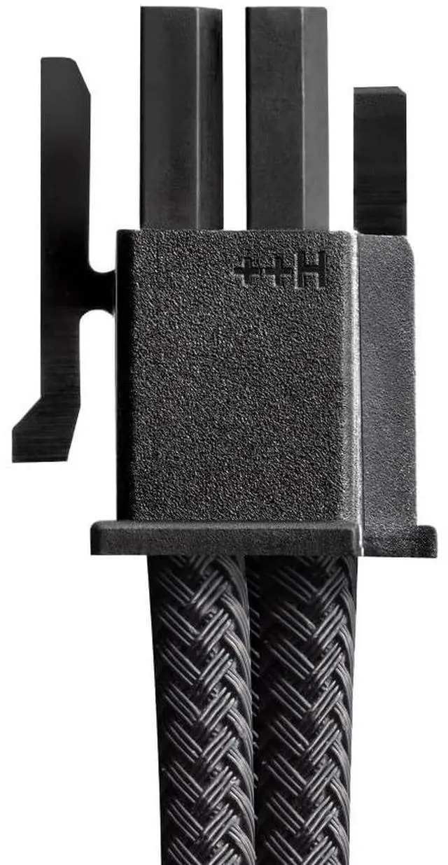 Alt view image 2 of 4 - CableMod C-Series Pro ModMesh Sleeved 12V-2x6 12VHPWR 90° StealthSense PCIe Cable for Corsair Type 5 RMX Shift - Variant B (Carbon, 90° 16-pin to Triple 8-pin, 65cm)