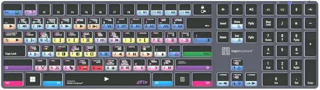 Main image of Logickeyboard Wireless Backlit 'Titan' Designed for use with Avid Media Composer for Windows  'Extended Pro' Layout  p/n LKB-MCOMP-TPC-US