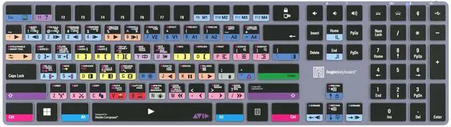 Alt view image 4 of 5 - Logickeyboard Wireless Backlit 'Titan' Designed for use with Avid Media Composer for Windows  'Extended Pro' Layout  p/n LKB-MCOMP-TPC-US