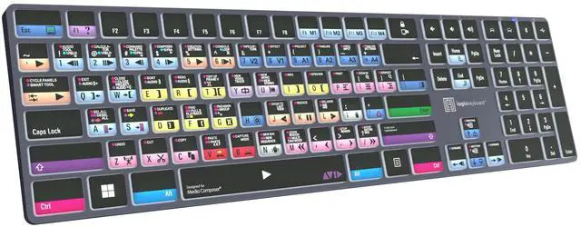 Alt view image 3 of 5 - Logickeyboard Wireless Backlit 'Titan' Designed for use with Avid Media Composer for Windows  'Extended Pro' Layout  p/n LKB-MCOMP-TPC-US