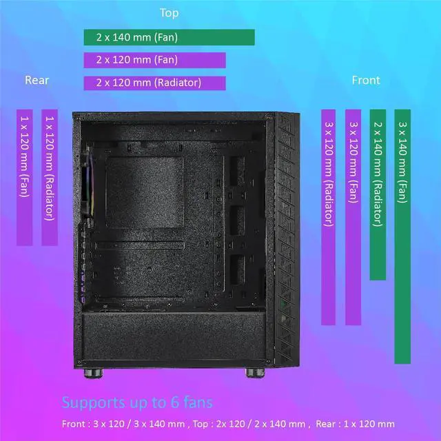 Alt view image 5 of 5 - AZZA Zeno 350 Tower Case Black