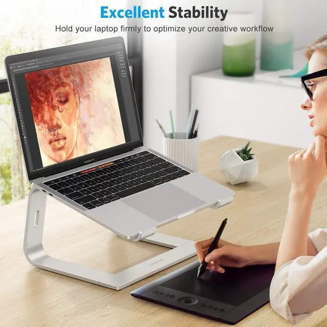 Alt view image 2 of 5 - OMOTON Laptop Stand and Acrylic Dual Laptop Holder
