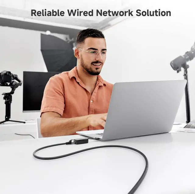 Alt view image 5 of 5 - Cable Matters 10Gbps Snagless Long Cat 6 Ethernet Cable - 200ft, Cat 6 Cable, Cat6 Cord, Ethernet Cord, Black