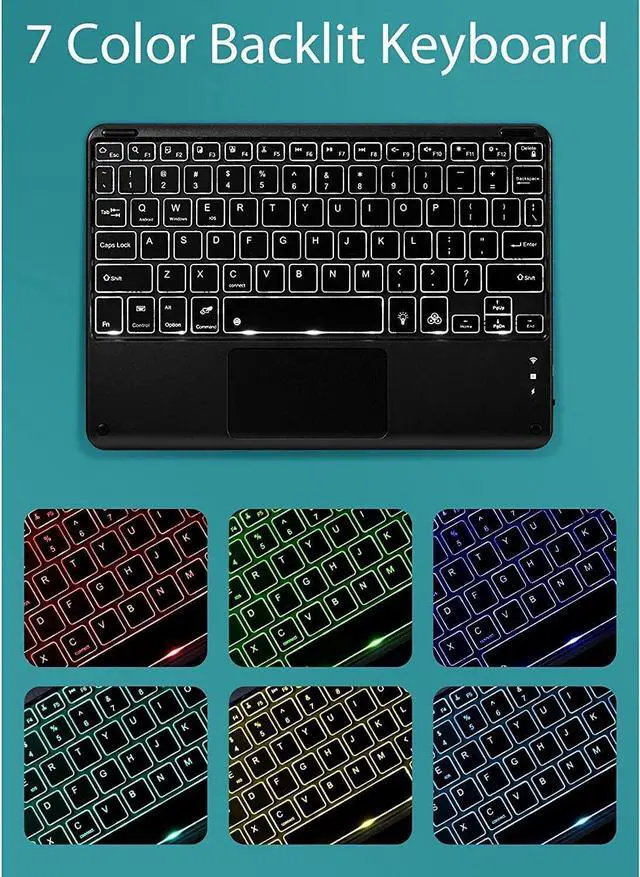 Alt view image 2 of 5 - Aidashine Keyboard Case for Lenovo Tab M11 11 Inch 2024 (TB330FU/TB330XU), 7 Color Backlit, Detachable Bluetooth Keyboard with Touchpad, Bluetooth Mouse,Deep gree