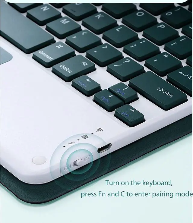 Alt view image 4 of 5 - Aidashine Keyboard Case for Lenovo Tab M11 11 Inch 2024 (TB330FU/TB330XU), 7 Color Backlit, Detachable Bluetooth Keyboard with Touchpad, Bluetooth Mouse,Deep gree