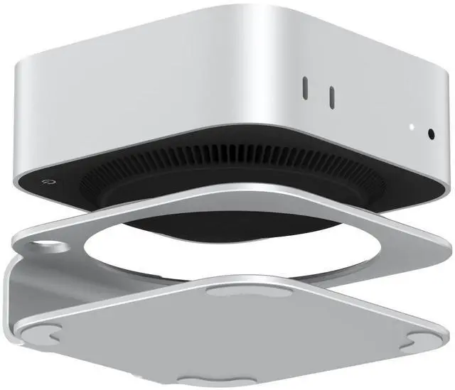 Main image of AKKYAJAURE Mac mini M4 Dock Stand, Aluminum Desktop Stand Mount for New Mac mini M4 and M4 Pro, Improved Cooling, Easy Power Button Access & Desk Organization  Essential Mac mini M4 Accessories