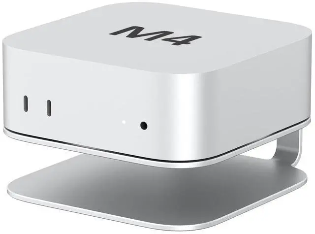 Alt view image 4 of 5 - AKKYAJAURE Mac mini M4 Dock Stand, Aluminum Desktop Stand Mount for New Mac mini M4 and M4 Pro, Improved Cooling, Easy Power Button Access & Desk Organization  Essential Mac mini M4 Accessories