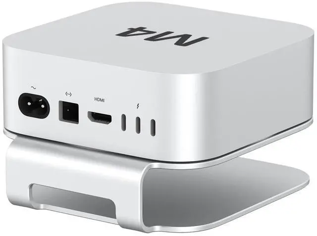 Alt view image 5 of 5 - AKKYAJAURE Mac mini M4 Dock Stand, Aluminum Desktop Stand Mount for New Mac mini M4 and M4 Pro, Improved Cooling, Easy Power Button Access & Desk Organization  Essential Mac mini M4 Accessories