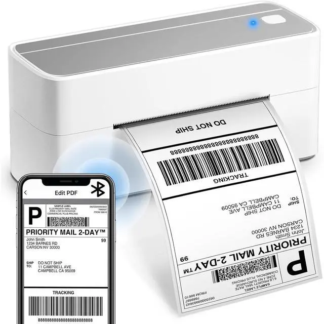 Alt view image 2 of 5 - ASprink Bluetooth Thermal Shipping Label Printer and Black Label Holder
