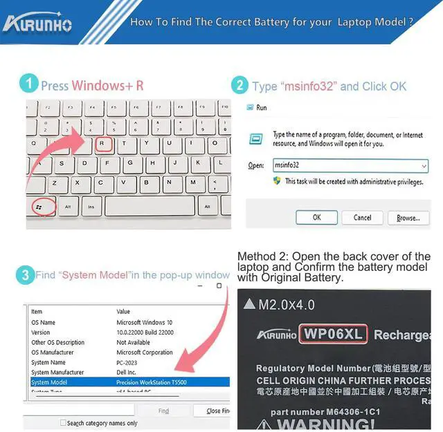 Alt view image 4 of 5 - AURUNHO WP06XL 76Wh Laptop Battery Replacement for HP EliteBook 860 G9 ZBook Firefly 16 G10 Series M73470-005 M64308-171 HSTNN-IB9Z M64306-1C1 11.58V