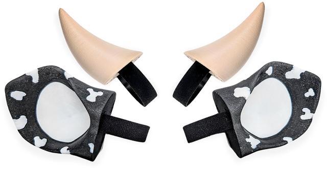 Main image of BeamTeam3D Cow Ears and Horns for Headphones, Cute & Fun Decorative Add-Ons for Gaming Headsets, Kids School Headphones, Compatible with Most Headphones (Gal Black/White/White)