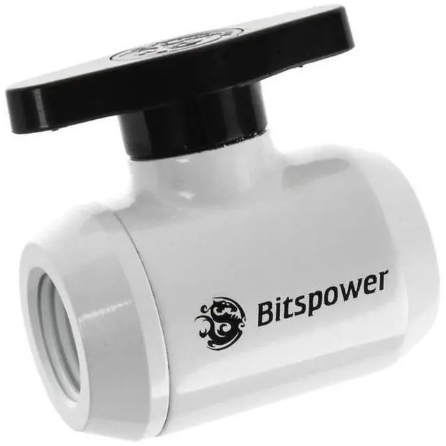 Main image of Bitspower G1/4" Mini Valve with Black Handle, Deluxe White Body