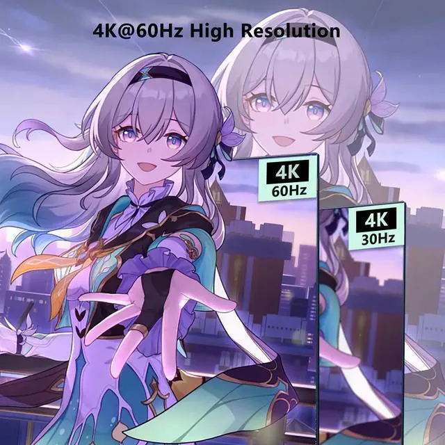 Alt view image 2 of 5 - KVM Switch, KVM Switch 1 Monitors 2 Computers, HDMI Switch, 4K@60Hz KVM Switches for 2 Computers Sharing 1 Monitor, 4 USB 3.0 Devices Such as Keyboard, Mouse, Printer, Scanner