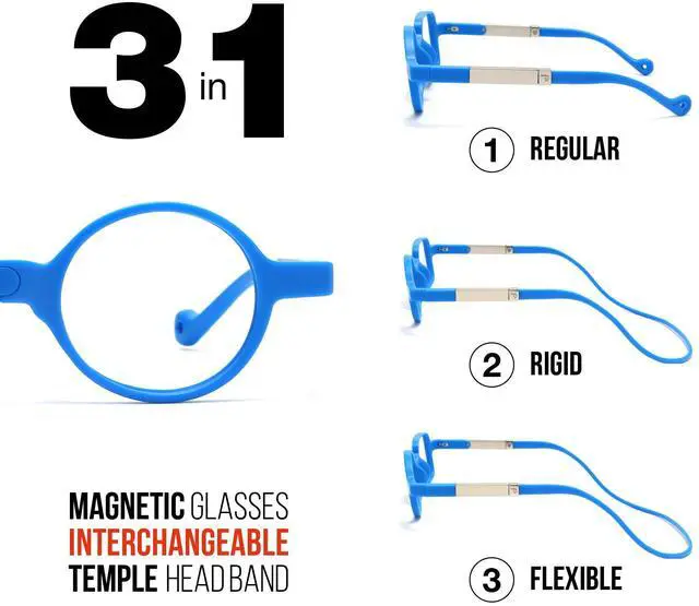 Alt view image 3 of 5 - DIDINSKY Reading Glasses with Magnets and Anti Blue Light Filter. Magnetic Readers for Men and Women with Anti-Reflective Lenses. Klein +1.5  DIKRIK DALI