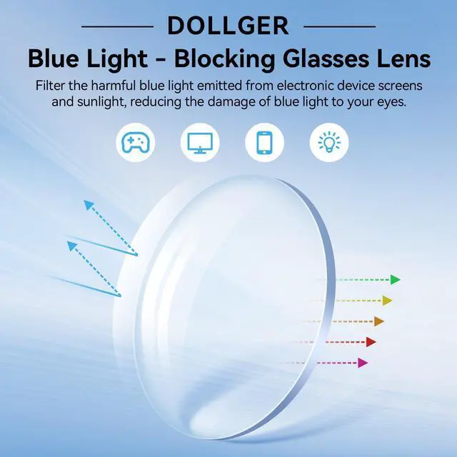Alt view image 5 of 5 - Dollger Blue Light Blocking Glasses For Woman Men Square Rectangle Computer BlueLight Glasses Non-Prescription Glasses Black
