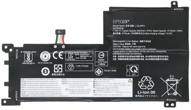 Main image of EPYOBW L19L3PF2 Laptop Battery 57Wh 3-Cell Compatible with Lenovo IdeaPad 5-15IIL05 5-15ARE05 5-15ITL05 5-15ALC05 5-15IAL7 5-15ABA7 Series L19M3PF6 L19C3PF5
