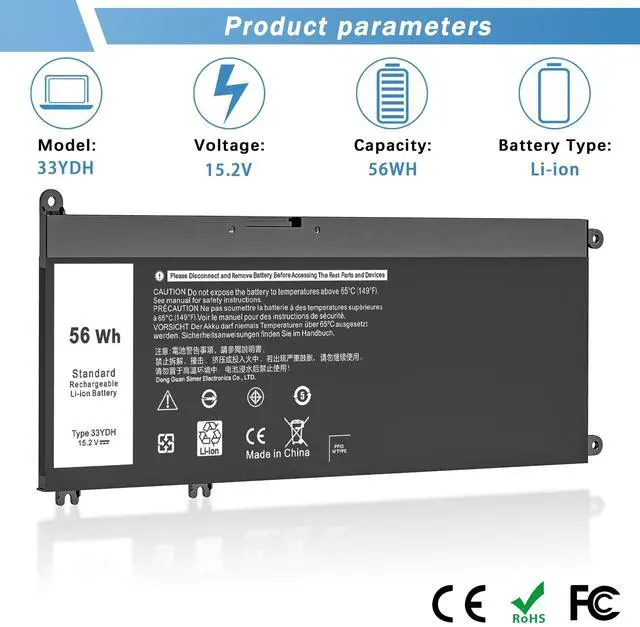Alt view image 4 of 5 - YUERYE 33YDH Battery Dell for Dell Inspiron 17 7000 7778 7779 7786 7778 G3 3579 3779 G5 5587 G7 7588 15 7577 Latitude 13 3380 14 3490 15 3590 3580 99NF2 PVHT1 P72F P30E 81PF3 081PF3 P30E001