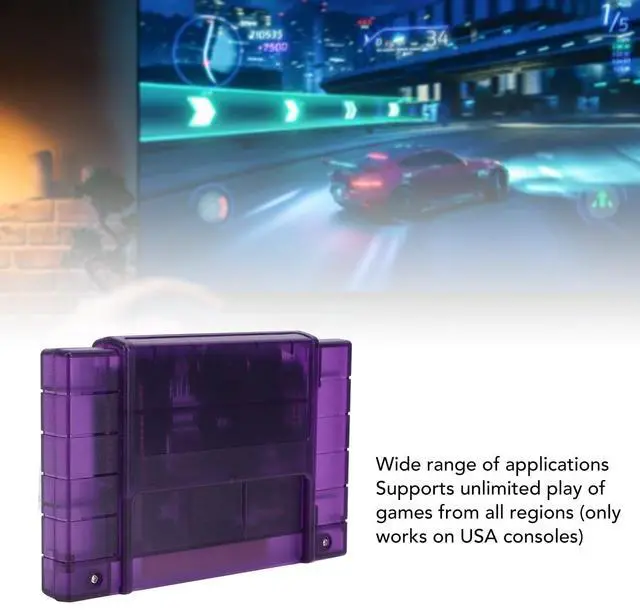 Alt view image 2 of 5 - Video Games Memory Card for SFC Game Console, 3000 in 1 Game Flash Memory Card, with 8GB Memory Card, Game Cartridge Expansion Card for SNES SFC (Violet Transparent)