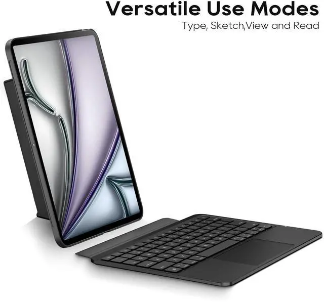 Alt view image 3 of 5 - edaiser Detachable Keyboard Case for Apple iPad Pro 11 inch (M4) 2024: Wireless Backlit Keyboard with Trackpad, Magnetic Protective Cover