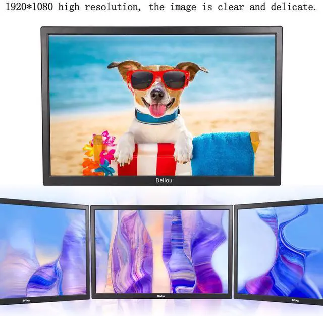 Alt view image 4 of 5 - Elweyoo 24 inch Touch Screen Monitoring LCD Display Security Camera Monitor Multifunction Interface HDMI, AV, BNC, VGA, USB, PC Input CCTV Computer Monitor Built-in Speaker, black