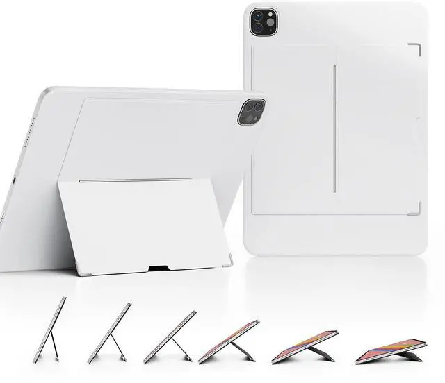 Main image of EISSCCE Magnetic Case for 2024 11" iPad Pro, Tablet Wall Mount Magnetic adsorption,PU Leather Pouch Case with muilt Using Modes, Support 2nd Gen Pencil Charging,White