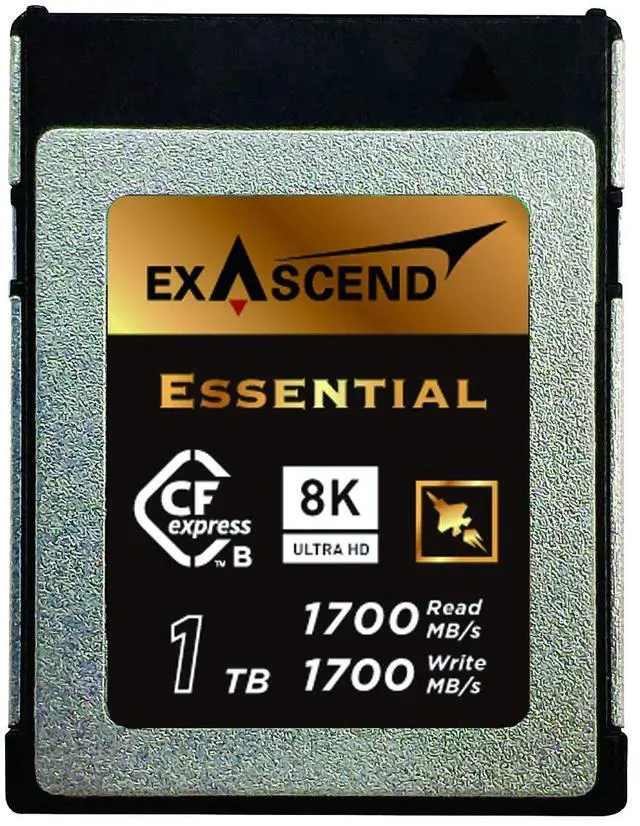Main image of Exascend Essential 1TB CFexpress Card Type B, up to 1,700MB/s, Compatible with Canon, Nikon, Panasonic and Other Cameras