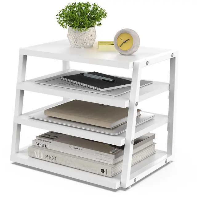 Alt view image 4 of 5 - Fenge Acrylic Monitor Stand Riser & 4 Tier Desktop File Organizer