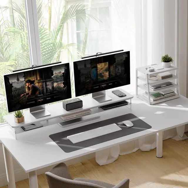Main image of Fenge Acrylic Monitor Stand Riser & 4 Tier Desktop File Organizer