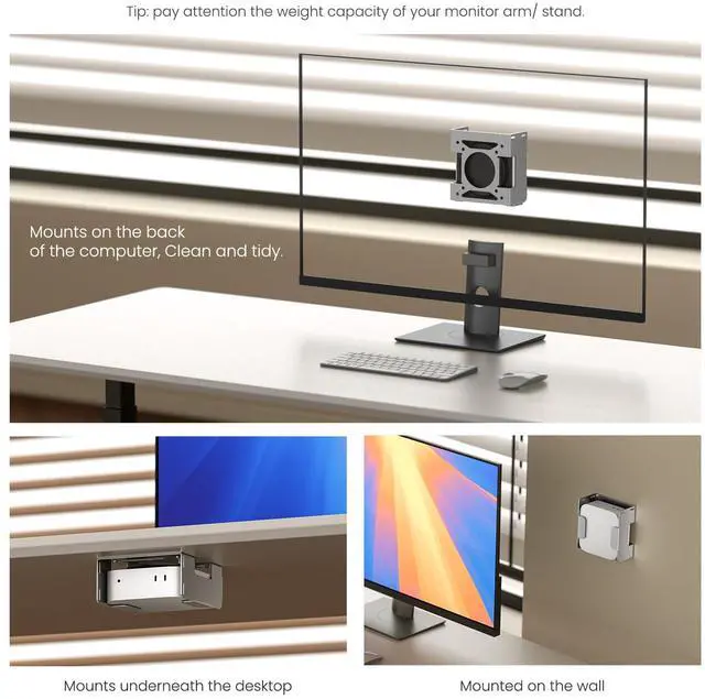 Alt view image 4 of 5 - Mac Mini M4 Mount with VESA Bracket 75x75mm 100x100mm (Sl & Sl)