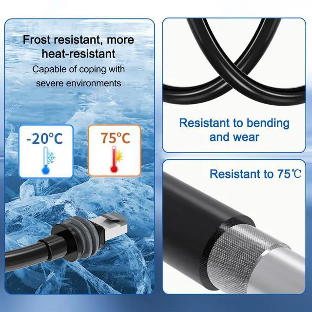 Alt view image 5 of 5 - Fanktoo 32.8FT/ 10M Starlink Gen 3 Cable for Star Link Generation 3 V3/ Mini, Replacement Extension Starlink Ethernet Cable Waterproof (Black)