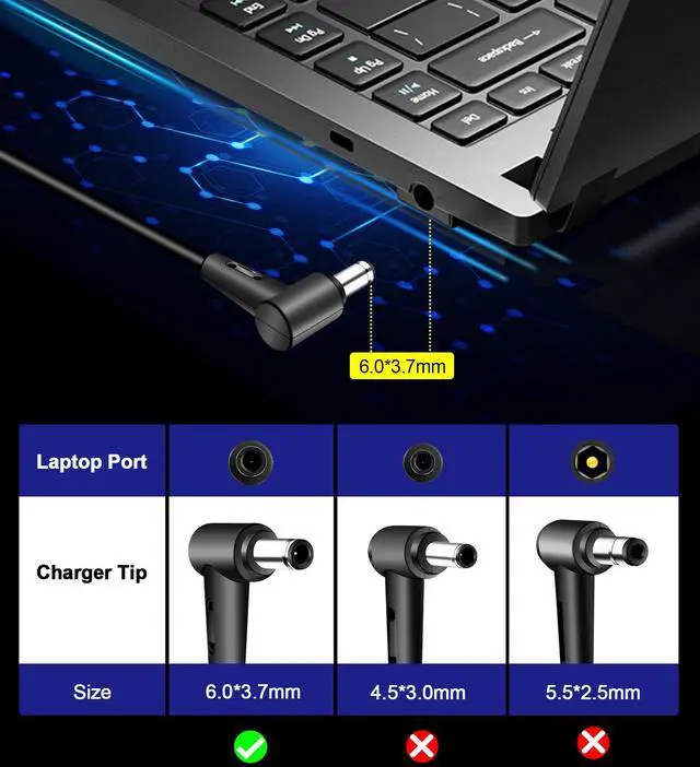 Alt view image 4 of 5 - 200W 6.0x3.7mm Tip Charger for Asus Rog Zephyrus G15 GA503QM GA503QS GA503QR GA503RM, Rog Strix G15 G17, TUF A15 A17 F15 F17 FA506 FA706 FX516 FX716 for Original ADP-200JB D Power Adapter