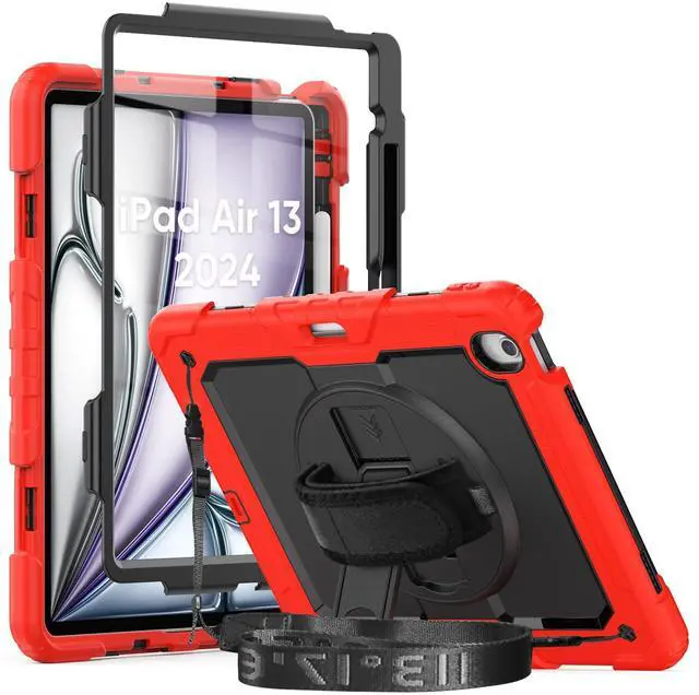 Main image of Herize Case for iPad Air 13 Inch Case M3/M2 (2025/2024) for Kids Boys Girls with Screen Protector | Hybrid Shockproof Rugged Drop Protection Cover with Stand Hand Grip Shoulder Strap