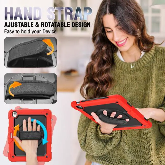 Alt view image 4 of 5 - Herize Case for iPad Air 13 Inch Case M3/M2 (2025/2024) for Kids Boys Girls with Screen Protector | Hybrid Shockproof Rugged Drop Protection Cover with Stand Hand Grip Shoulder Strap