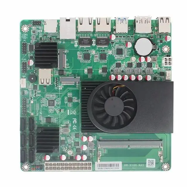 Main image of HKUXZR 1 * 10G 2*i226-V 2.5G 3LAN Intel N305 NAS Motherboard 6-Bay 6*SATA3.0 2*M.2 NVMe 1*DDR5 Soft Router ITX Mainboard