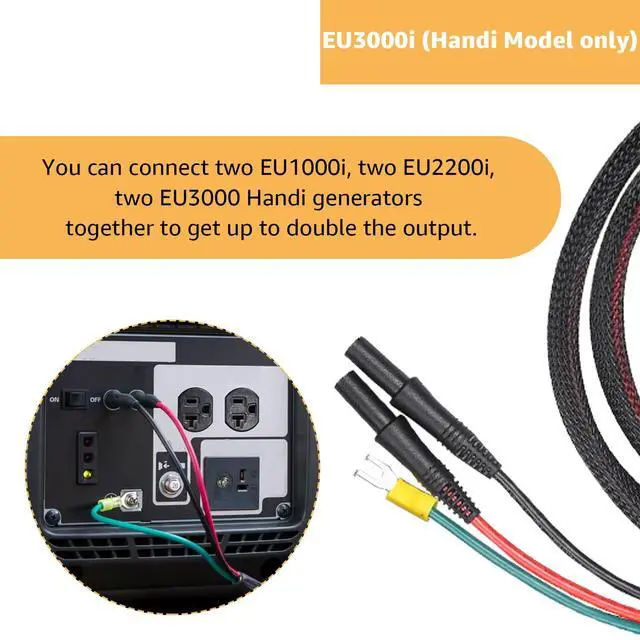 Alt view image 5 of 5 - Hodeoo Generator Parallel Cables for Honda EU1000i,EU2000i, EU2000i Companion, EU2200i, EU3000i Handi Power Equipment Cables - Replaces 08E93-HPK123HI