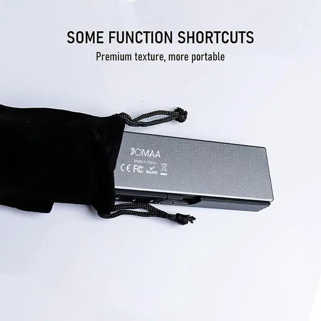 Alt view image 2 of 5 - JOMAA Mini Bluetooth Foldable Keyboard Silent, Rechargeable, Aluminum Alloy Housing and Portable Folding Travel Keyboard for Phone ipad Tablet (Balck)