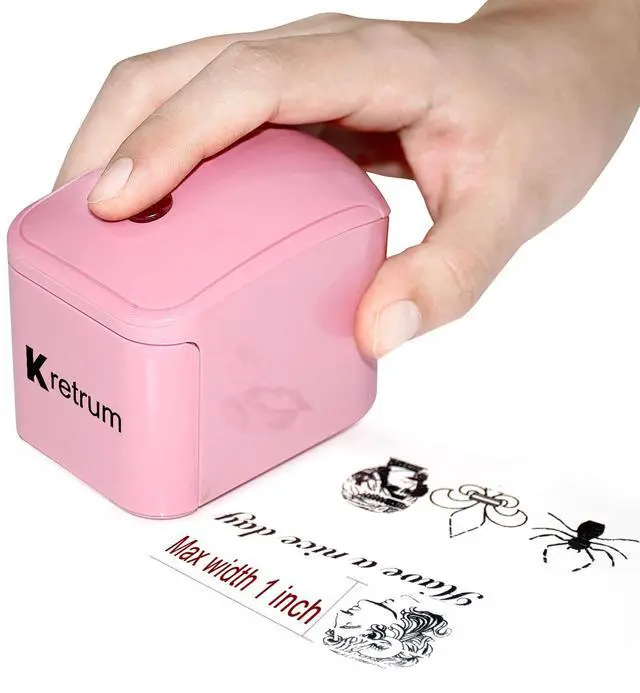 Main image of Kretrum Mini Portable Handheld Temporary Tattoo Printer for iOS & Android APP Label Qrcode Barcode Printer (Pink)
