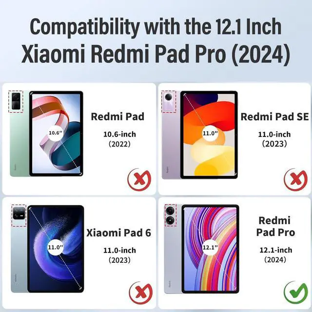 Alt view image 2 of 5 - LDSOYIA Touchpad Keyboard Case for Xiaomi Redmi Pad Pro 12.1 Inch 2024, 7 Colors Backlight Wireless Trackpad Keyboard PU Folio Stand Cover Case with Pen Holder for 12.1" Redmi Pad Pro 2024