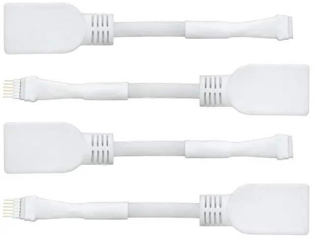 Alt view image 4 of 5 - Litcessory RJ45 to 6-Pin Ethernet Cable Adapter for Philips Hue/Solo Lightstrip (4 Pack - Two Pairs, White - MICRO 6-PIN V4 / Solo Lightstrip)