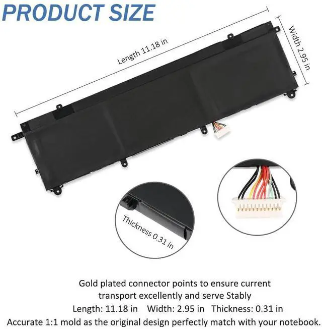 Alt view image 3 of 5 - LUSONBAY BN06XL Laptop Battery for HP Spectre X360 15-EB000 15T-EB000 15t-eb100 15-EB0XXX 15-EB0025TX 15-EB0035TX 15-EB0053TX 15-eb0043dx 15-eb1043dx BN06072XL L68235-1C1 TPN-Q226 L68299-005