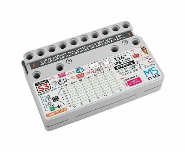 Alt view image 3 of 5 - M5Stack Official Cardputer Kit with M5StampS3 - Pocket Computer Development Kit - ESP32-S3, 56-key keyboard & a 1.14"" screen, Compact, Grey