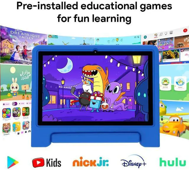 Alt view image 2 of 5 - Maxsignage 10" Kids Tablet, Android 13, 32GB (Expandable to 128GB), Quad-core, WiFi 6, Bth 5.0, Pre-Installed Parental Controls, Kids Space & Family Link (K109A-B, Blue, 32GB)