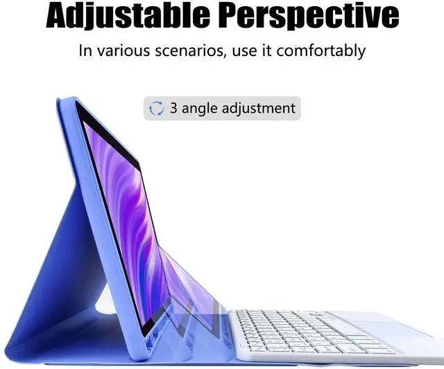 Alt view image 5 of 5 - MePadKey Trackpad Keyboard Case for Amazon Fire HD 10/10 Plus 10.1 inch 2021/2023(11/13th Generation),7-Color Backlight Rechargeable Keyboard with Kids Multi-Angle Cover for Tablet (Purple)