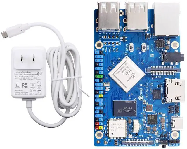 Main image of Orange Pi 4A 4GB Allwinner T527 with RISC-V Coprocessor Single Board Computer with eMMC Socket, Support WiFi 5/BT5.0, Development Board Run Ubuntu/Debian/Android 13(4GB+Power Supply)
