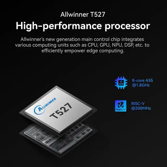 Alt view image 4 of 5 - Orange Pi 4A 4GB Allwinner T527 with RISC-V Coprocessor Single Board Computer with eMMC Socket, Support WiFi 5/BT5.0, Development Board Run Ubuntu/Debian/Android 13(4GB+Power Supply)