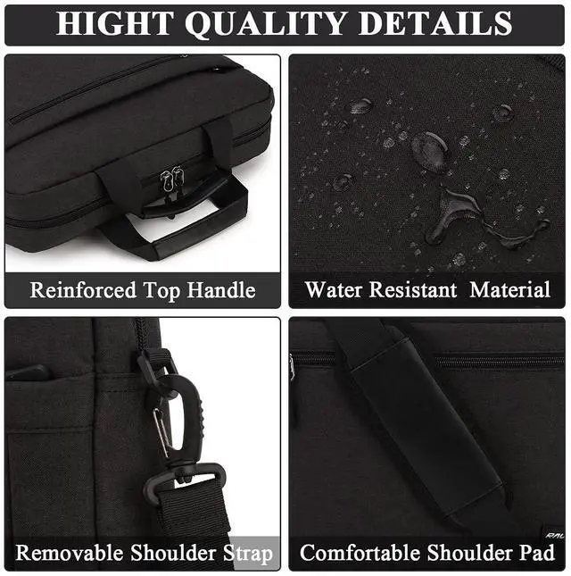 Alt view image 3 of 5 - RAVUO Laptop Bag for Men, Water Resistant Shoulder Messenger Bag 15.6inch Computer Carrying Case Business Briefcase with Organizer Pocket