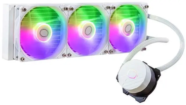 Alt view image 2 of 5 - MasterLiquid 360L Core 360mm AIO White Edition Liquid Cooler, Gen S Coldplate Pump, 3 * 120mm ARGB&PWM Fans, 360mm Radiator for AMD Ryzen AM5/AM4/AM3, Intel LGA1700/1200/115X?-