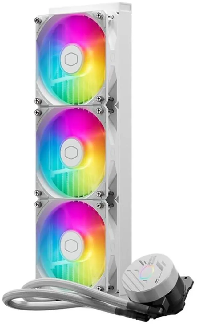 Alt view image 3 of 5 - MasterLiquid 360L Core 360mm AIO White Edition Liquid Cooler, Gen S Coldplate Pump, 3 * 120mm ARGB&PWM Fans, 360mm Radiator for AMD Ryzen AM5/AM4/AM3, Intel LGA1700/1200/115X?-