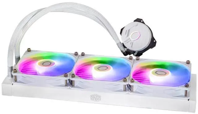 Alt view image 5 of 5 - MasterLiquid 360L Core 360mm AIO White Edition Liquid Cooler, Gen S Coldplate Pump, 3 * 120mm ARGB&PWM Fans, 360mm Radiator for AMD Ryzen AM5/AM4/AM3, Intel LGA1700/1200/115X?-