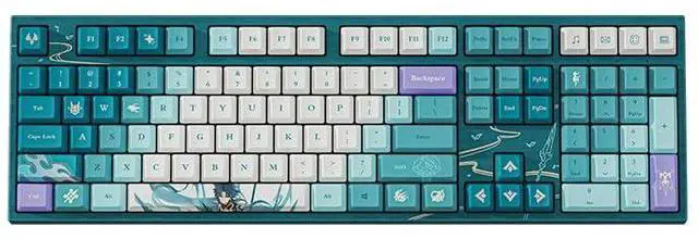Main image of GENSHIN IMPACT "Vigilant Yaksha Xiao Mechanical Keyboard 108 Keys - Grass Green Capacitive Switch V2
